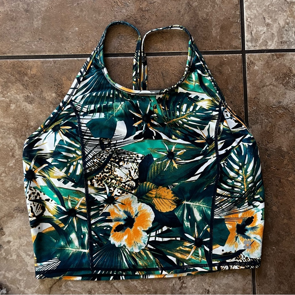 Sweaty Betty Tropical Crop Top with Built in Bra